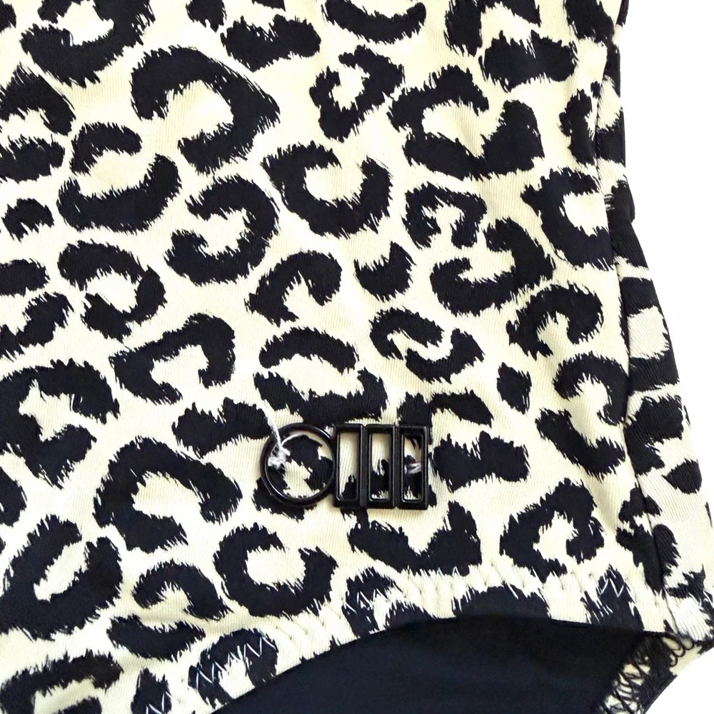 Solid & Striped Leopard Print Women's one piece swimsuit